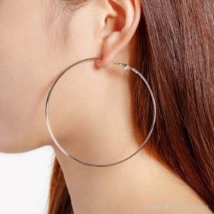 Silver Large Hoop Earrings